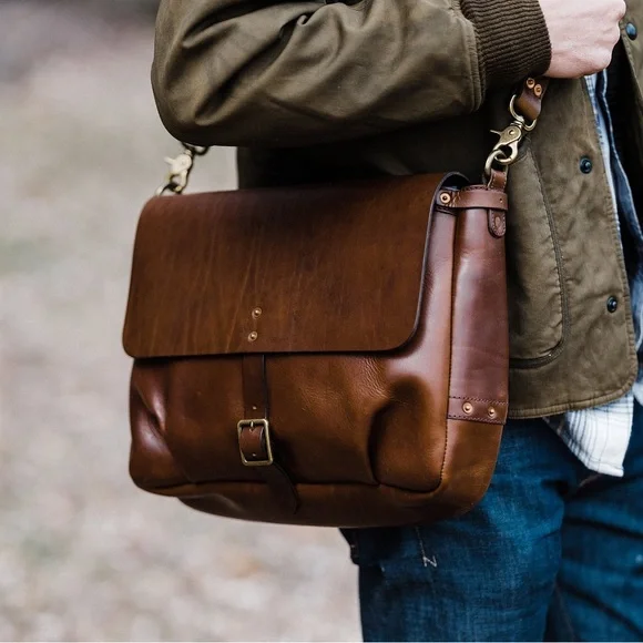 Satchel & Page Slim Italian Leather Mailbag laptop workbag luxury quality - Picture 17 of 17